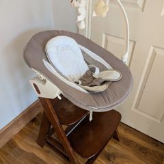 Hauck Alpha+ Wooden Highchair Bundle - Newborn to Toddler (Walnut)