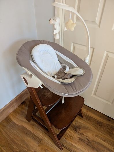 Hauck Alpha+ Wooden Highchair Bundle - Newborn to Toddler (Walnut)