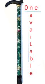 Floral Green Printed  walking stick.Free Post
