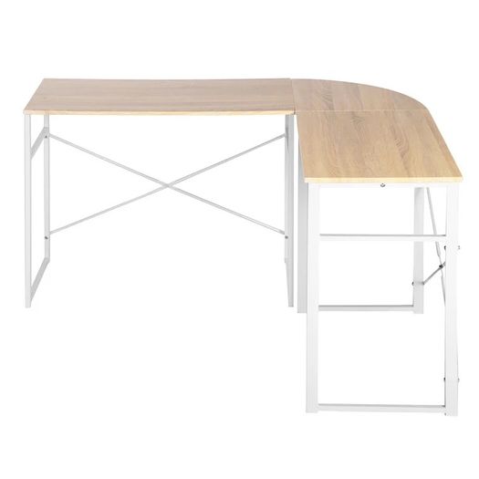Stylish Oak/White L-Shaped Desk