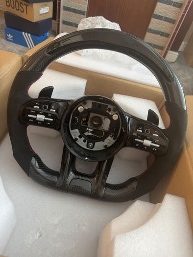 Mercedes W205 Carbon Fiber LED Steering Wheel | Alcantara | Airbag Included | C63 C43 E63 GLC