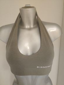 BNWT Halter neck khaki crop top Missguided size UK8 EU36 Postage included