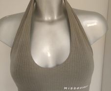 BNWT Halter neck khaki crop top Missguided size UK8 EU36 Postage included