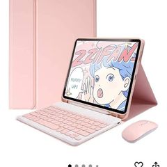Galaxy Tab S10 Plus/S9 Plus/Tab S9 FE Plus Case with Keyboard and Mouse,Round Keys Detachable Magnetic Keyboard Case with S Pen Holder for Galaxy Tab S10+/S9+/S9FE+ (Pink)