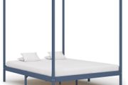 Canopy Bed Frame Grey Solid Pine Wood 6FT Super King