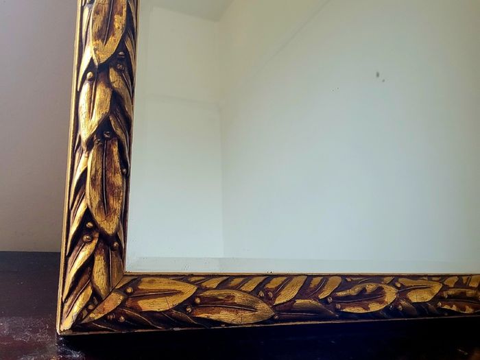 Antique carved giltwood dressing room mirror