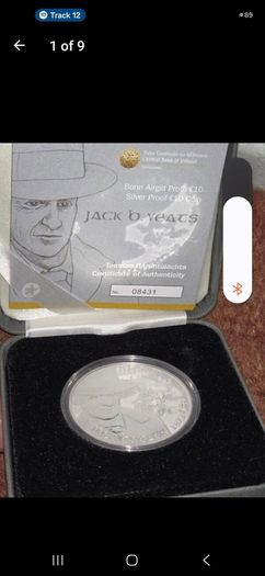 60X Jack B Yeats 10 Euro Silver Proof Coin 2012 From The Irish Central Bank Silver 1oz or 1 standard ounce coin.