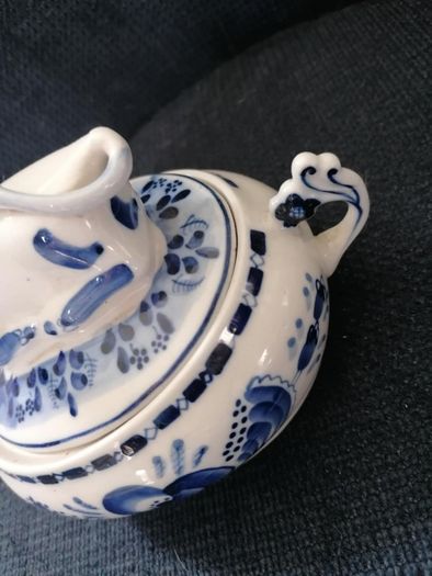 Gzhel Cow Sugar Bowl