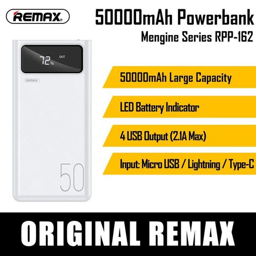 New Remax Leader Series 2.1A Fast Charging Power Bank 50000mAh