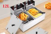Electric Deep Fryer w/Dual Removable Tanks 12L 5000W Commercial Countertop Fryer for Chicken French Fries Frying Chips 220v