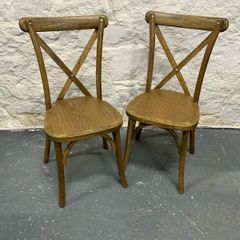 Pair of vintage X back design bentwood chairs.