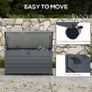 311L Galvanised Steel Garden Storage Box, with Lock - Dark Grey Image 4