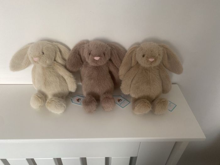 New JELLYCAT Set of 3 Flufflet Bunnys