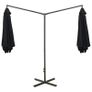 Double Parasol with Steel Pole Black 600 cm Image 5