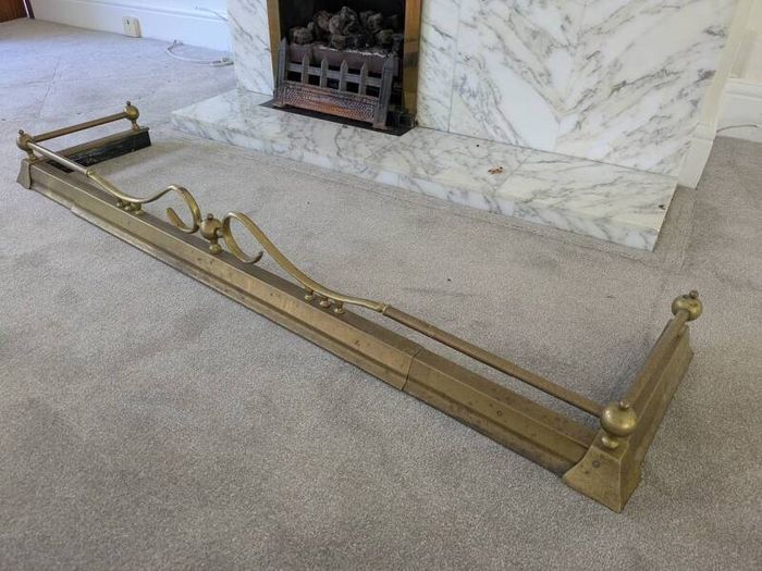 Brass metal fireplace surround edging