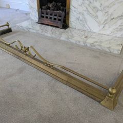 Brass metal fireplace surround edging