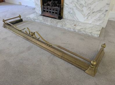 Brass metal fireplace surround edging
