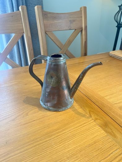 Antique French Copper Oil Jug Stamped