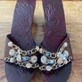 Handmade Vietnamese wooden wedge shoes size 6 Image 4