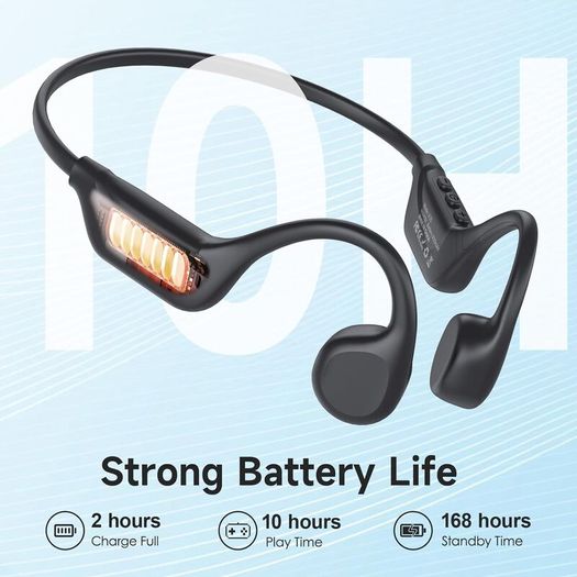 Bone Conduction Headphones Bluetooth 5.4, Open Ear Headphones Wireless with Mic, IPX5 Waterproof Sports Earphones for Running, Gym Workout, Ski, Cycling