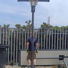 Basketball stand and hoop