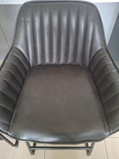 4 Grey high Stool leather chairs