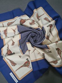 Laura Borghese Vintage Scarf, bird print, made in Italy