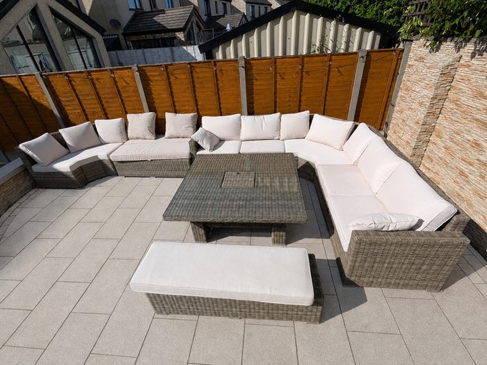 XL Rathwood Outdoor Gargen Corner Sofa Dining Set (Adjustable Table)