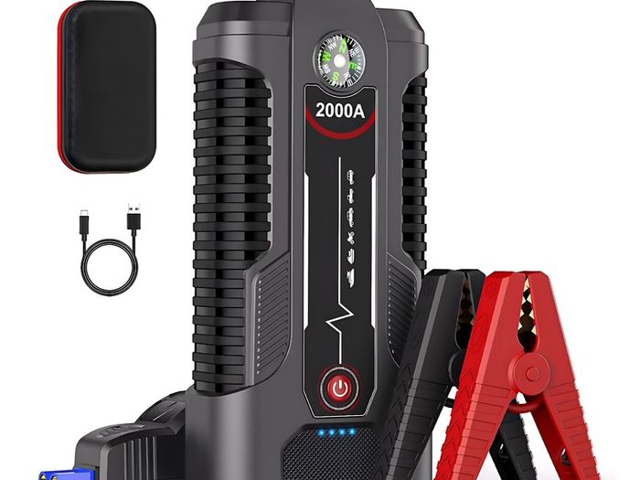 Dl100 Jump Starter, 2000A 18000mAh Battery Starter for Up 8.0L Gas/7.5L Diesel Engines, Car Starter