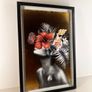 Gold Floral Silhouette Framed Art, Black Box Frame Image 3