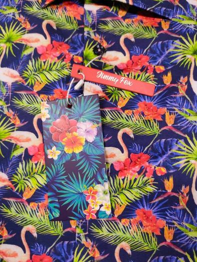 New Jimmy Fox Flamingo Patterned Shirt Mens XL/XXL