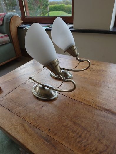 Wall Lights x2 in Brushed Brass