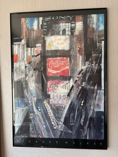 Richard Walker Civilization Poster 1989 Nyc Cityscape Neon Urban Oop