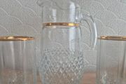 Vintage 1970s Pasabahce Gold Rim 7-Piece Glass Beverage Set