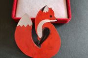 Red Fox Brooch Acrylic Pin Badge Lapel Fox Animal Broach Woodlands Theme Wild Life