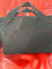 Shiseido Tote Carry Bag- Brand Shiseido. Black Heavy Canvas Cotton handbag With Red Stitching. Immaculate. Unused.