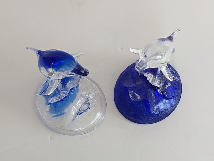 Vintage Crystal dolphins x2