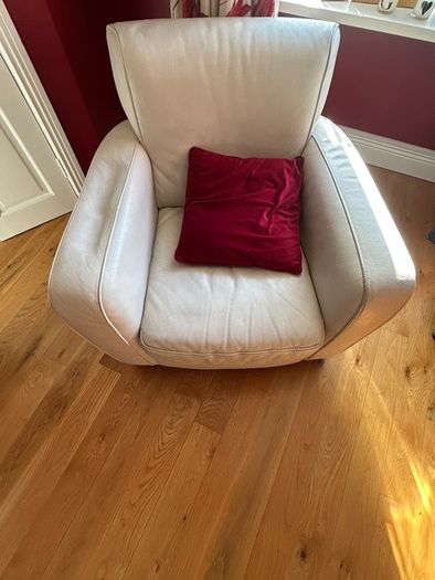 White leather Natuzzi couch set