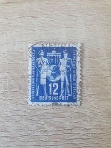 East Germany 1949 "Postal Workers' Union Congress" 12 Pfennig Stamp cancelled - free standard postage