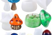 FREE P&amp;P 6 Pcs Mushroom Resin Moulds, FineGood Silicone Moulds for Resin Mushroom Jar Resin Moulds Silicone Epoxy Resin Mould for Home Decoration