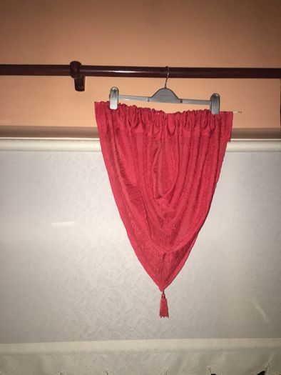 Cute lil red window curtain