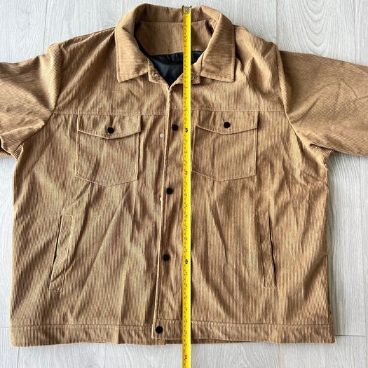 Mens 4XL Brown Corduroy Lined Trucker Jacket