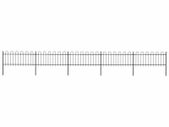 Garden Fence with Hoop Top Steel 8.5x0.8 m Black