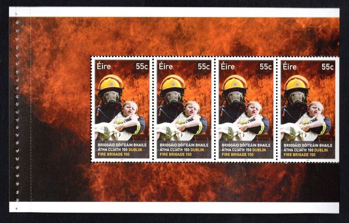 2012 Ireland 150th Anniversary of the Dublin Fire Brigade (DFB) Commemorative Stamp Booklet Mint Never Hinged (MNH)