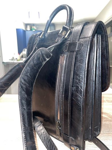 Leather women's square bag