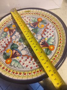 Mexican Pottery Talavera Plate 10 inches , Lead Free Heat Safe Hand painted Ceramic Folk Art From Mexico