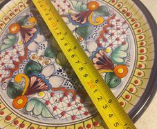 Mexican Pottery Talavera Plate 10 inches , Lead Free Heat Safe Hand painted Ceramic Folk Art From Mexico