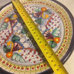 Mexican Pottery Talavera Plate 10 inches , Lead Free Heat Safe Hand painted Ceramic Folk Art From Mexico