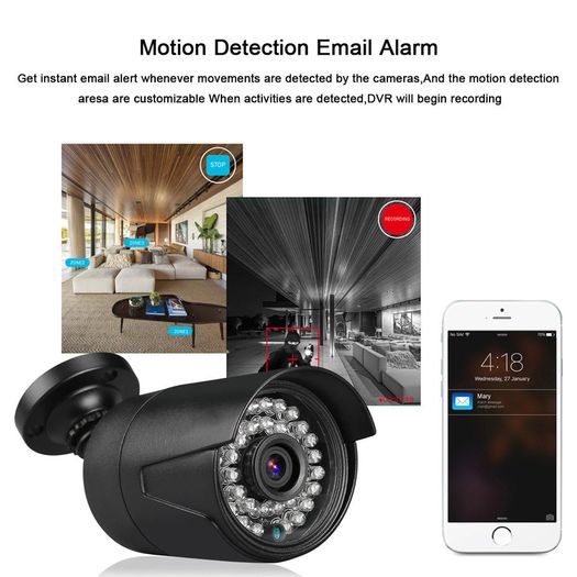 Cctv System, 4 Cameras 3000tvl Hd 1080n + Hdd - 1 Year Warranty