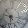 Large Silver Metal Skeleton Wall Clock 80cm Roman Numeral Statement Clock Image 2